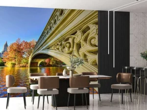 Hot De Bow Bridge in Central Park fotobehang Architectuur