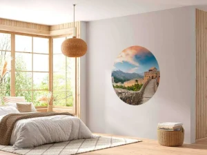 Online De Chinese Muur bij zonsondergang fotobehang Architectuur