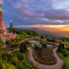 Sale De Doi Inthanon berg bij zonsondergang fotobehang Architectuur