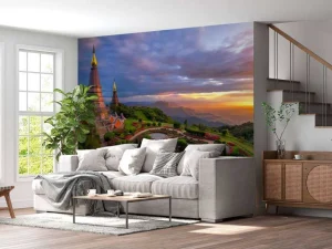 Sale De Doi Inthanon berg bij zonsondergang fotobehang Architectuur
