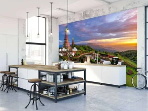 Sale De Doi Inthanon berg bij zonsondergang fotobehang Architectuur