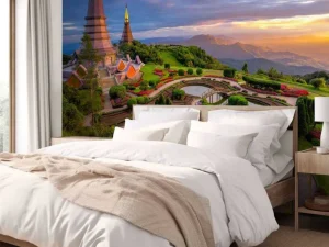 Sale De Doi Inthanon berg bij zonsondergang fotobehang Architectuur