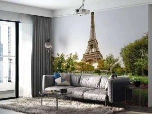 Discount De Eiffeltoren vanuit het park fotobehang Architectuur