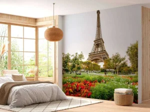Discount De Eiffeltoren vanuit het park fotobehang Architectuur