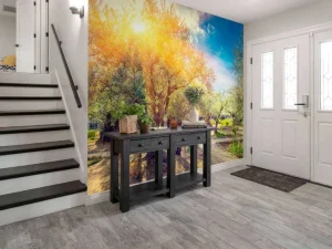 New De Gethsemane olijven boomgaard bij zonsopkomst fotobehang Bloemen