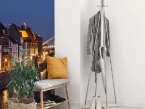 Clearance De Hoge Brug in de avond fotobehang Architectuur
