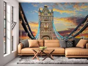 Discount De London Tower Bridge bij zonsondergang fotobehang Architectuur