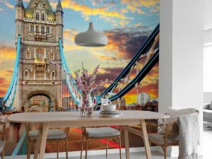 Discount De London Tower Bridge bij zonsondergang fotobehang Architectuur