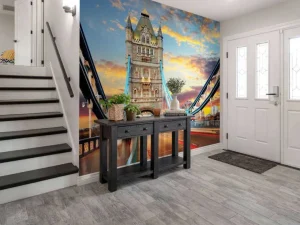 Discount De London Tower Bridge bij zonsondergang fotobehang Architectuur