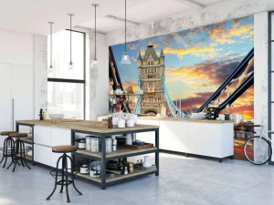 Discount De London Tower Bridge bij zonsondergang fotobehang Architectuur