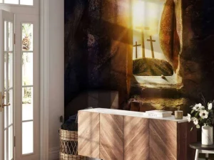 Outlet De opstanding van Jezus Christus fotobehang Architectuur