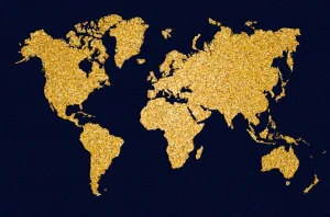 Hot De planeet van goud fotobehang Hobbykamer