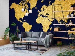 Hot De planeet van goud fotobehang Hobbykamer
