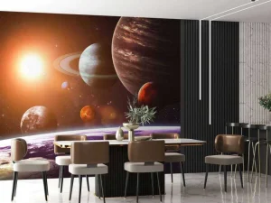 New De planeten om de aarde fotobehang Tienerkamer