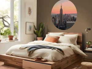 Outlet De Skyline van New York bij zonsondergang fotobehang Architectuur