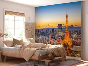 Discount De skyline van Tokyo met de Tokyo Tower fotobehang Architectuur