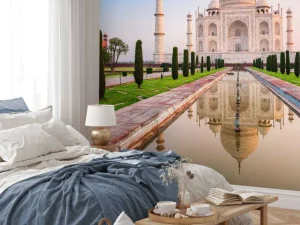 Outlet De Taj Mahal vanuit de tuin fotobehang Architectuur