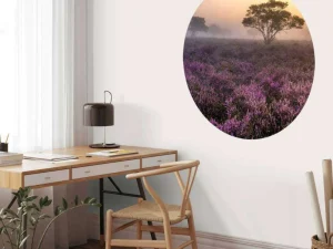 Clearance De Veluwe in de vroege ochtend fotobehang Bloemen