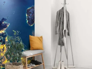New De wereld in de nacht fotobehang Architectuur