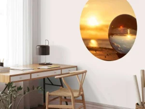 Hot De zee door een kristallen bol fotobehang Kunst & Design | 3d