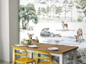 Hot Deer Forest - Winter Kinderkamer | Dieren
