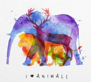 Clearance Dieren aquarel fotobehang Kinderkamer | Dieren