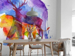 Clearance Dieren aquarel fotobehang Kinderkamer | Dieren