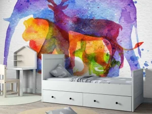 Clearance Dieren aquarel fotobehang Kinderkamer | Dieren