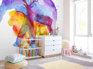Clearance Dieren aquarel fotobehang Kinderkamer | Dieren