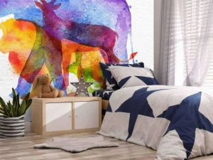 Clearance Dieren aquarel fotobehang Kinderkamer | Dieren