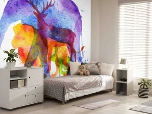 Clearance Dieren aquarel fotobehang Kinderkamer | Dieren
