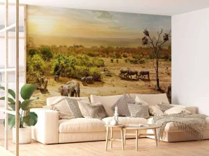 Best Dieren in de Afrikaanse savanne fotobehang Dieren