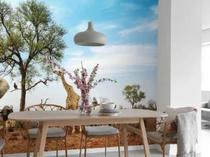 Best Dieren in een droog landschap fotobehang Tienerkamer | Dieren