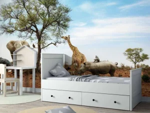 Best Dieren in een droog landschap fotobehang Tienerkamer | Dieren