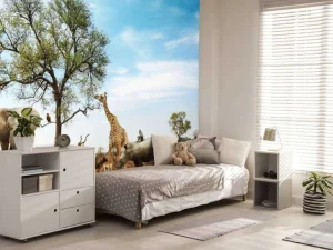 Best Dieren in een droog landschap fotobehang Tienerkamer | Dieren
