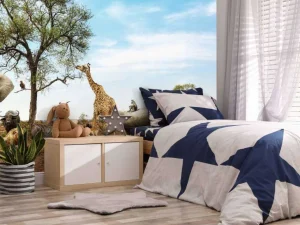 Best Dieren in een droog landschap fotobehang Tienerkamer | Dieren