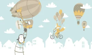 Best Dieren met ballonnen fotobehang Babykamer