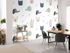 Sale Dieren tekeningen print fotobehang Babykamer
