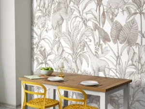 Hot Dieren tussen de palmbomen taupe Kinderkamer