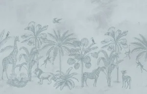 Fashion Dierenjungle blauw Kinderkamer | Dieren