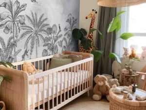 Hot Dierenjungle grijs Kinderkamer | Dieren