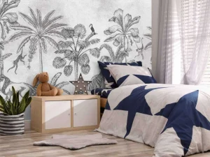 Hot Dierenjungle grijs Kinderkamer | Dieren