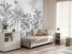 Hot Dierenjungle grijs Kinderkamer | Dieren