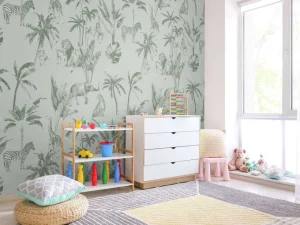 Fashion Dierenjungle patroon groen Kinderkamer