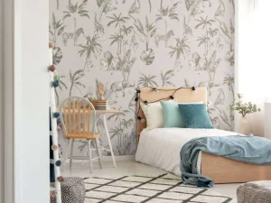 New Dierenjungle patroon taupe Kinderkamer
