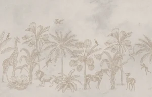 Hot Dierenjungle taupe Dieren | Kinderkamer