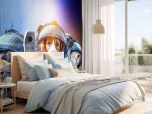Online Dierlijke astronauten fotobehang Tienerkamer | Dieren