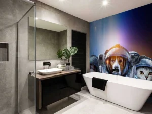 Online Dierlijke astronauten fotobehang Tienerkamer | Dieren