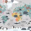 Fashion Dierlijke wereldkaart Kinderkamer | Dieren