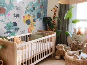 Fashion Dierlijke wereldkaart Kinderkamer | Dieren